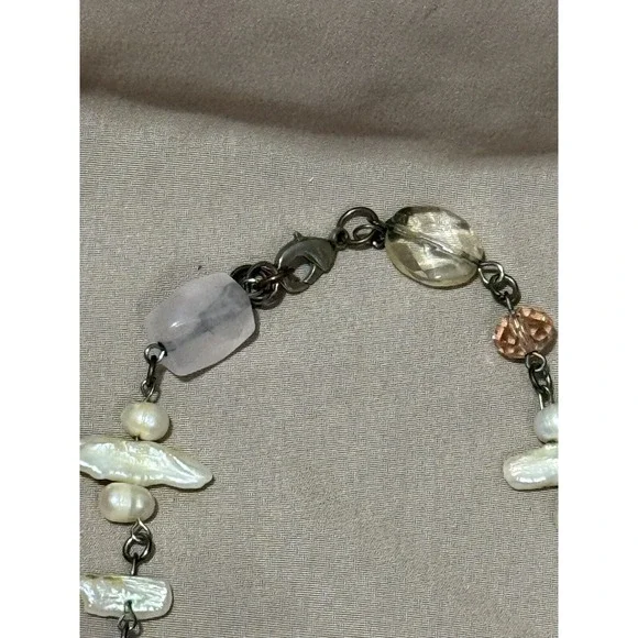 Premier Design BLUSH Mother of Pearl, Shells, Quartz‎ Necklace, 36" - Picture 5 of 6